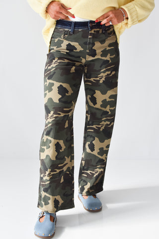 Sloan Camo Wide Leg Jeans