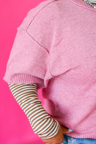 Ashleigh Short Sleeve Sweater in Mauve