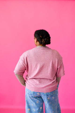 Ashleigh Short Sleeve Sweater in Mauve