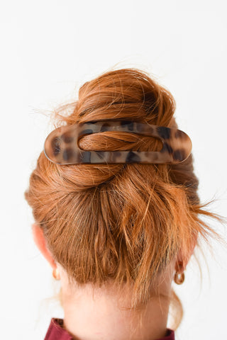 Lay Down Claw Clip - Shiny Light Tortoise