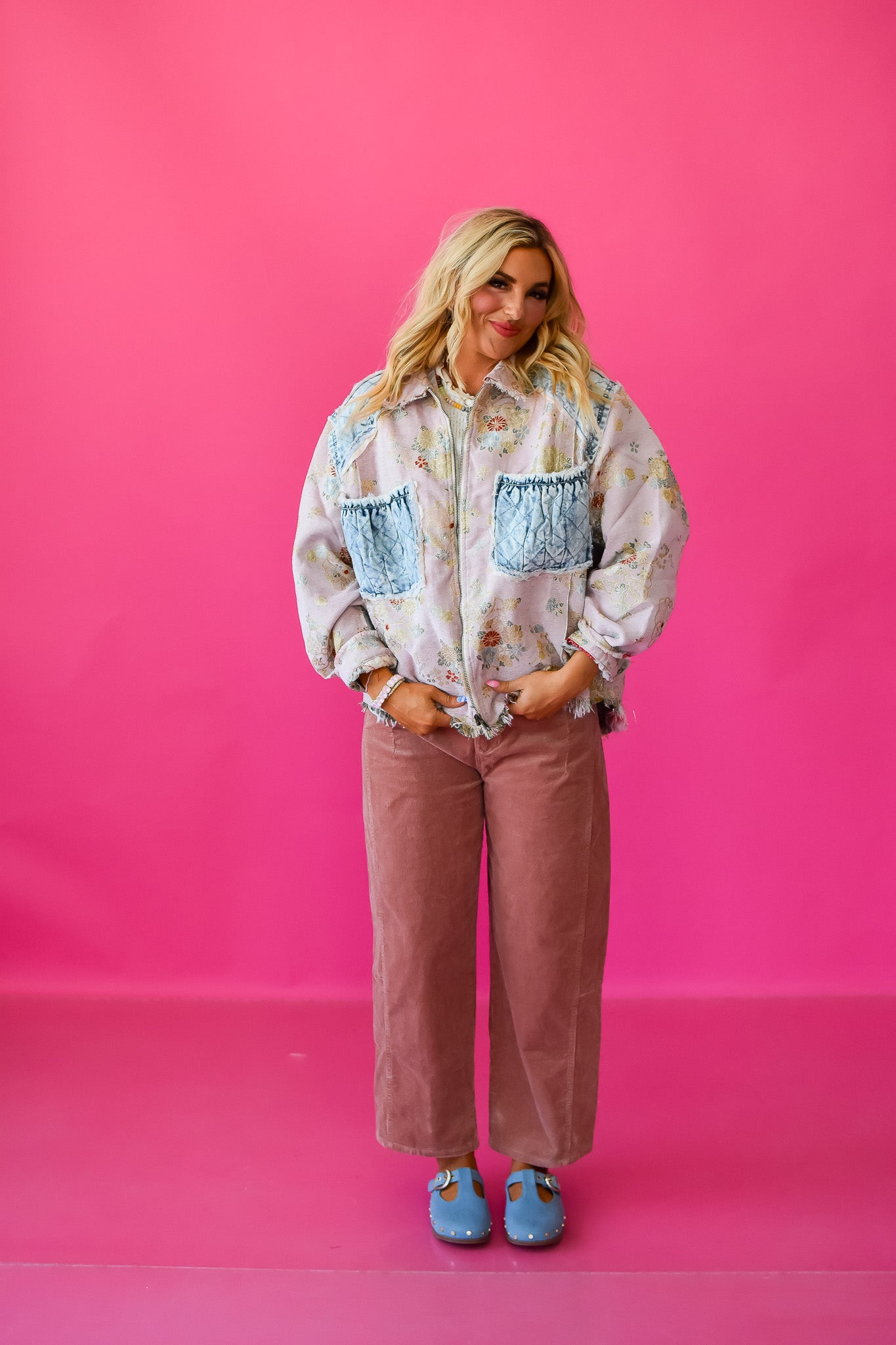 Huxton Floral + Denim Jacket