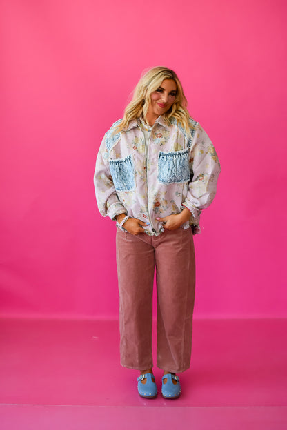 Huxton Floral + Denim Jacket