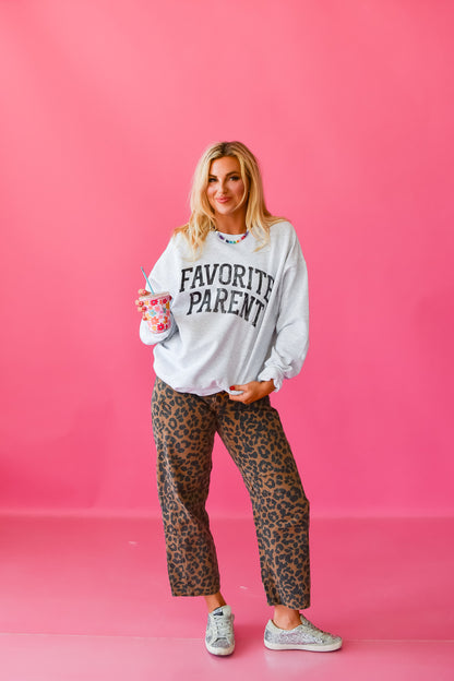 Kortney Leopard Barrel Jeans