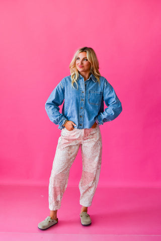Rosie Vintage Patchwork Barrel Jeans