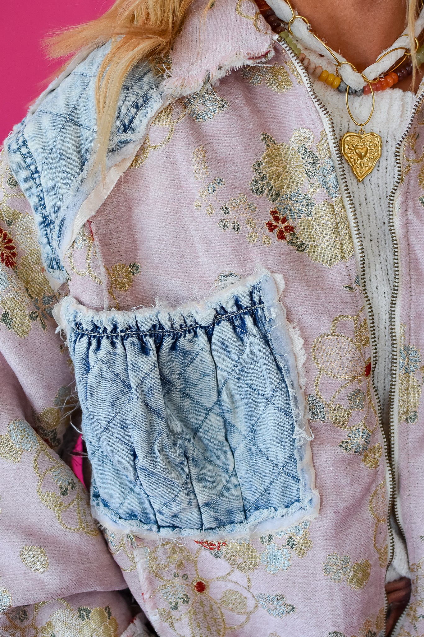 Huxton Floral + Denim Jacket