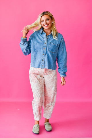 Winona Raw Hem Denim Button Down