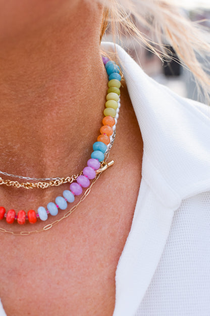 Rainbow Necklace- Pink RESTOCK