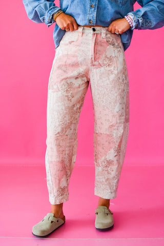 Rosie Vintage Patchwork Barrel Jeans