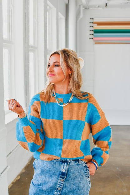 Knoxx Checkered Sweater