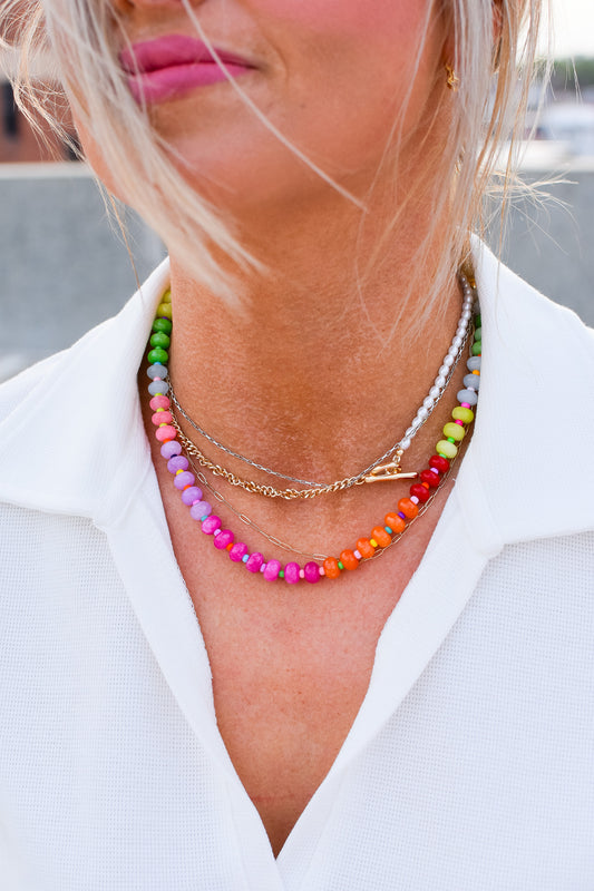 Rainbow Necklace Luxe - Rainbow Gemstone