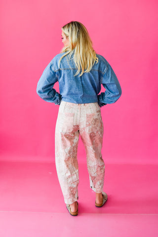 Rosie Vintage Patchwork Barrel Jeans