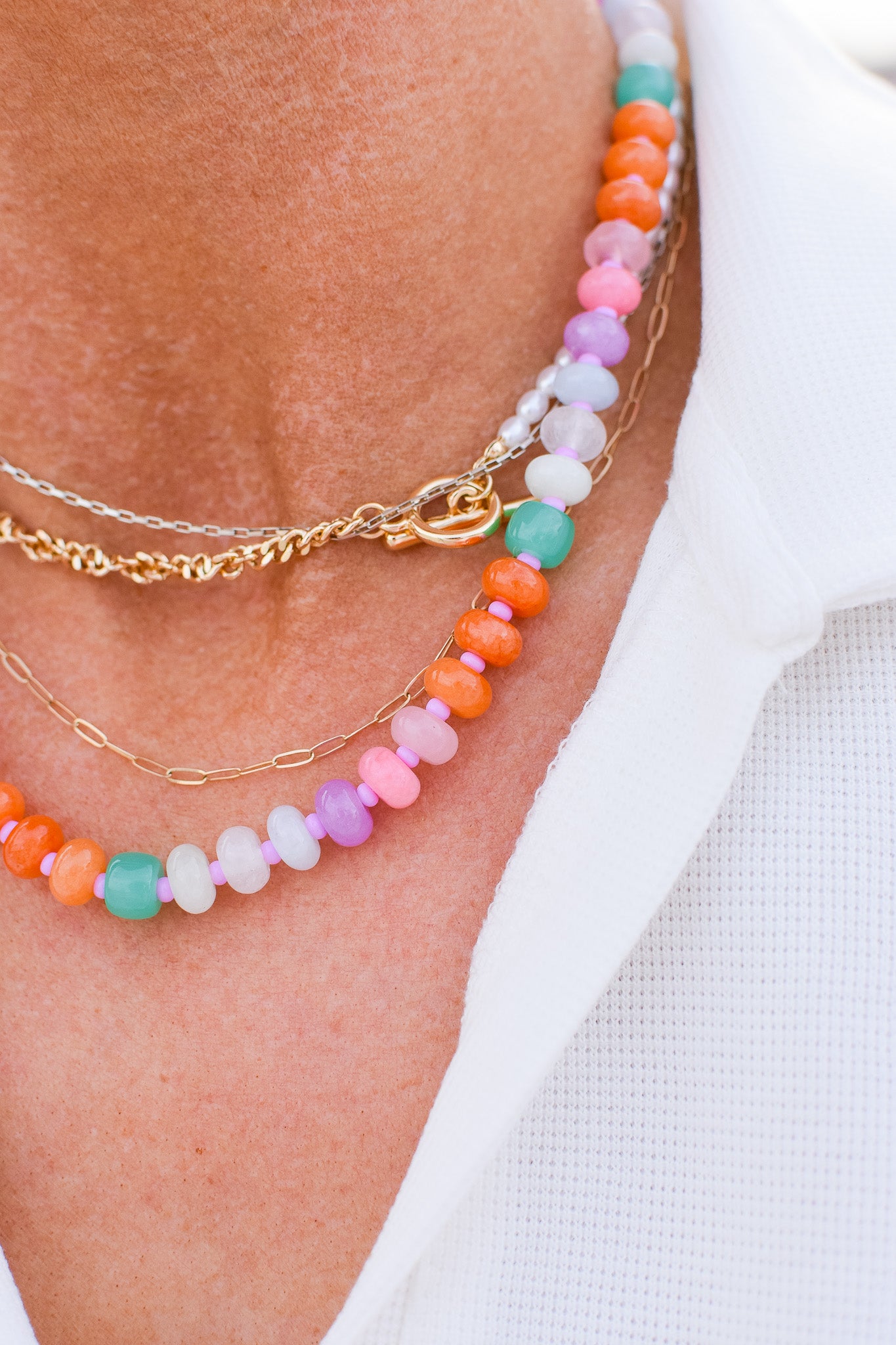 Rainbow Necklace Luxe - Pastel Gemstone RESTOCK