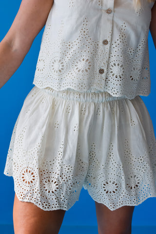 Lizzie Eyelet Set in Cream