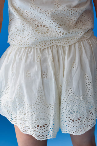 Lizzie Eyelet Set in Cream