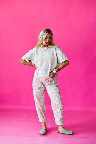 Ashleigh Short Sleeve Sweater in Oatmeal