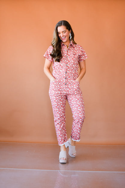 Winnie Floral Denim Jumpsuit