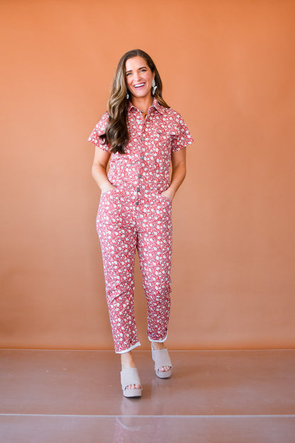 Winnie Floral Denim Jumpsuit