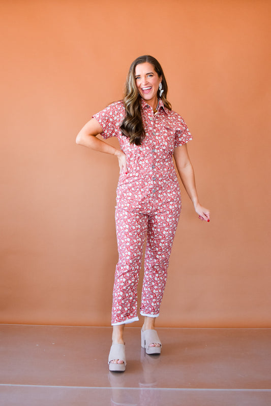 Winnie Floral Denim Jumpsuit