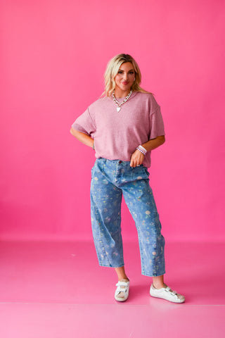 Janelle Floral Barrel Jeans