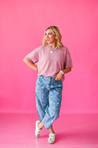Janelle Floral Barrel Jeans