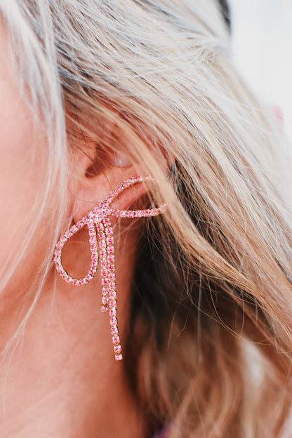 Bow Earrings in Pink