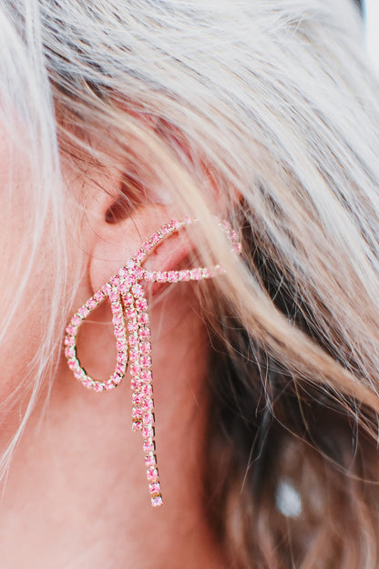 Bow Earrings in Pink