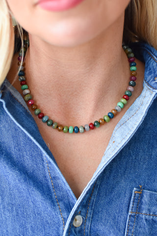 Olive Multi Beaded Necklace