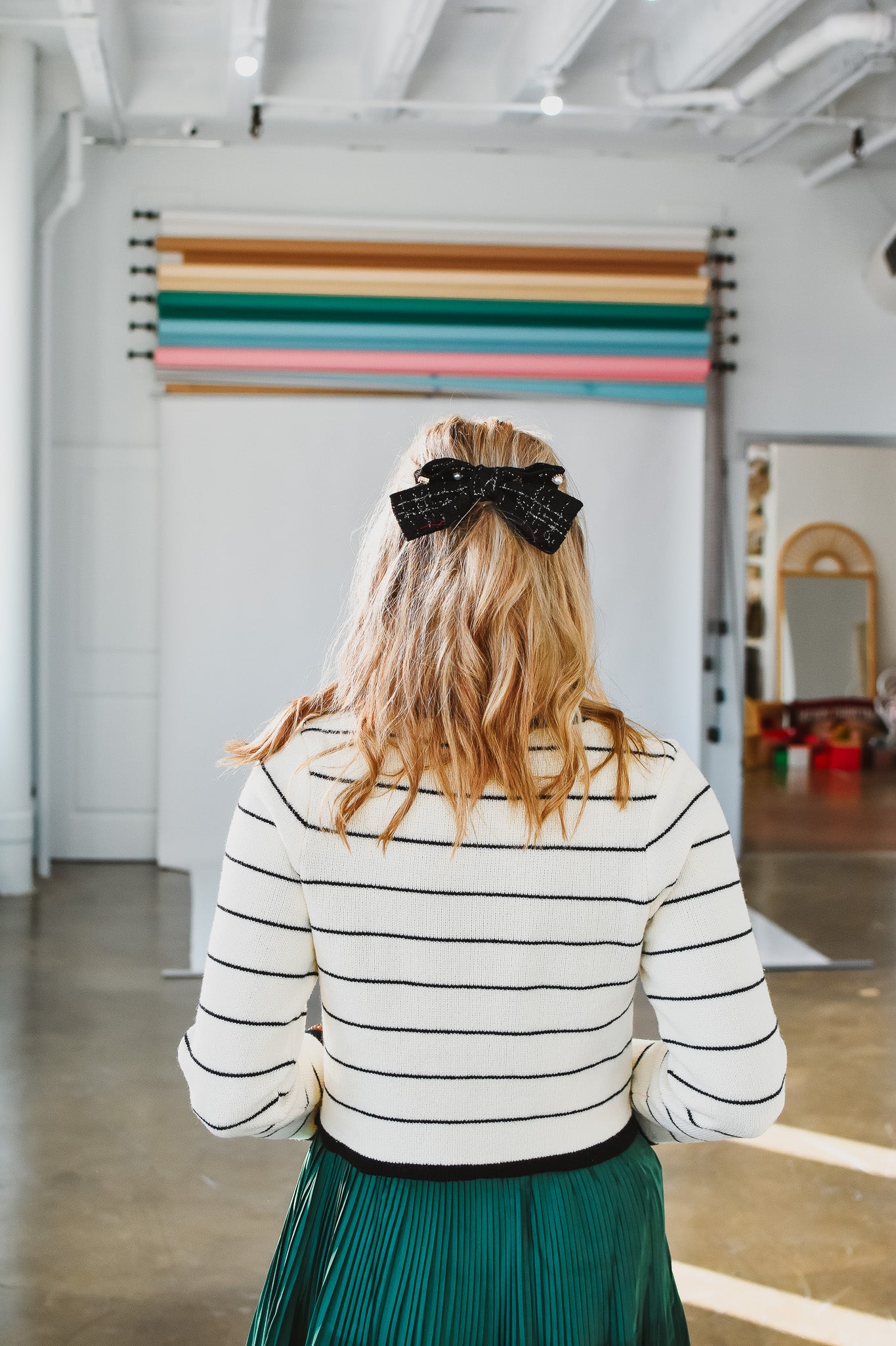 Black Tweed Hair Barrette