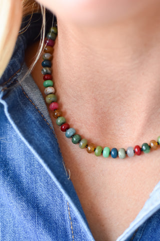 Olive Multi Beaded Necklace