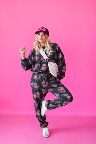 Val Rose Printed Jogger Pants