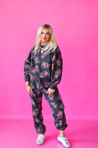 Val Rose Printed Jogger Pants