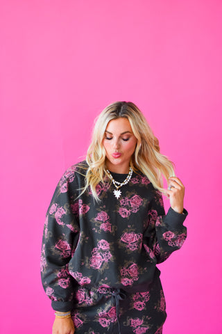 Val Rose Printed Sweatshirt