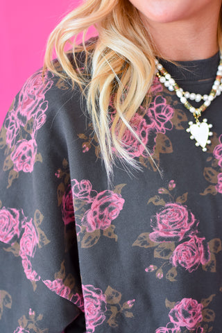 Val Rose Printed Sweatshirt
