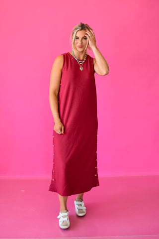 Giana Midi Dress in Dark Cherry