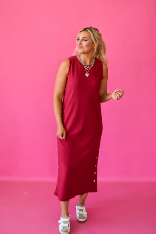 Giana Midi Dress in Dark Cherry
