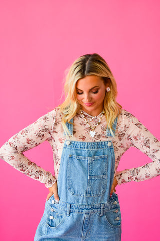 Melody Floral Mesh Knit Top - RESTOCK