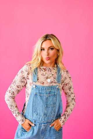 Melody Floral Mesh Knit Top - RESTOCK
