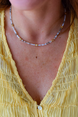 Born to Shine Necklace - Light Grey