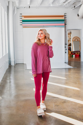 Donna Leggings in Wine