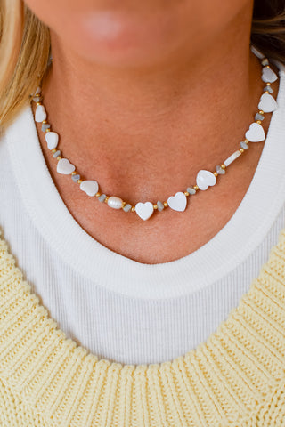 Multi Heart Stone Necklace