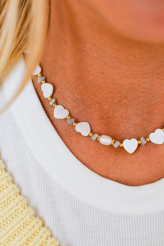 Multi Heart Stone Necklace