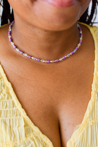 Everyday Bead Chains Necklace - Violet