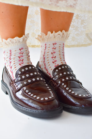 Floral Frilly Socks