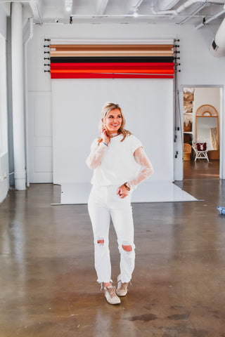 Auggie Denim Pants in White