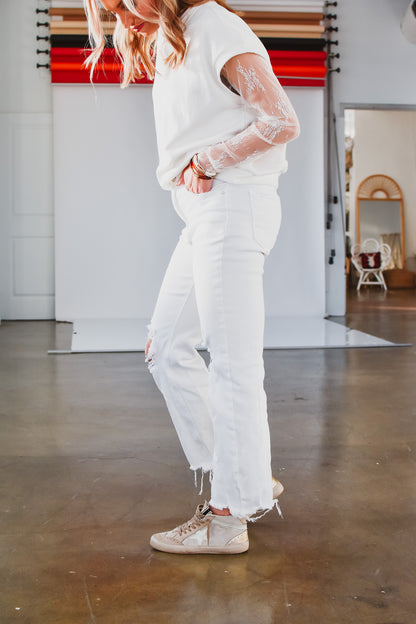 Auggie Denim Pants in White