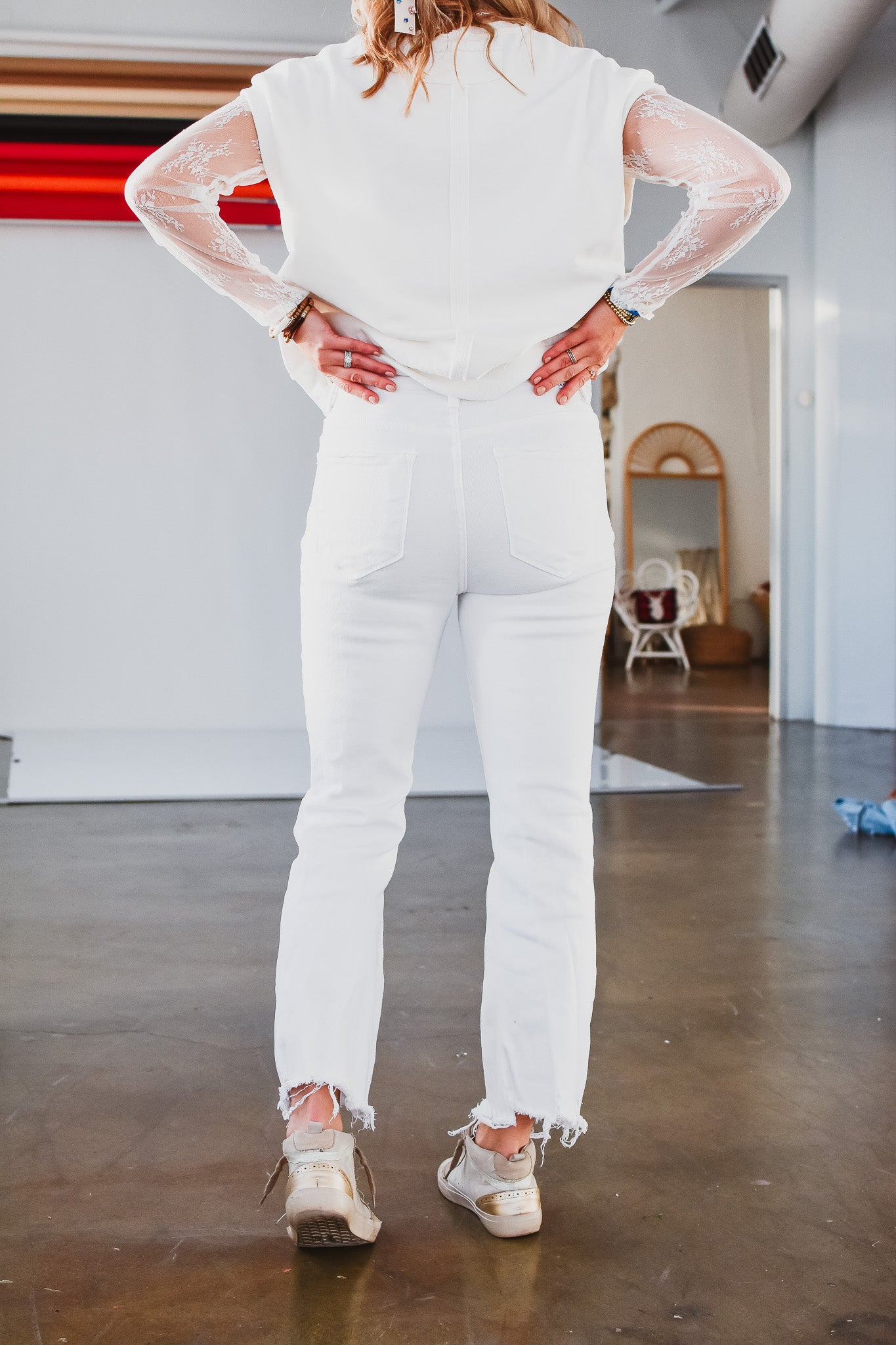 Auggie Denim Pants in White