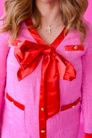 Cassidy Tweed Bow Mini Dress