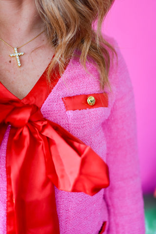 Cassidy Tweed Bow Mini Dress