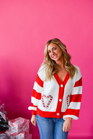 Jennifer Candy Cane Cardigan