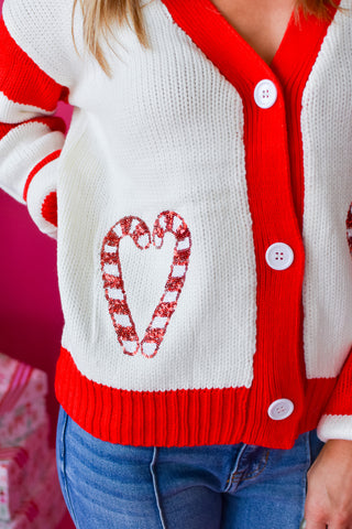 Jennifer Candy Cane Cardigan